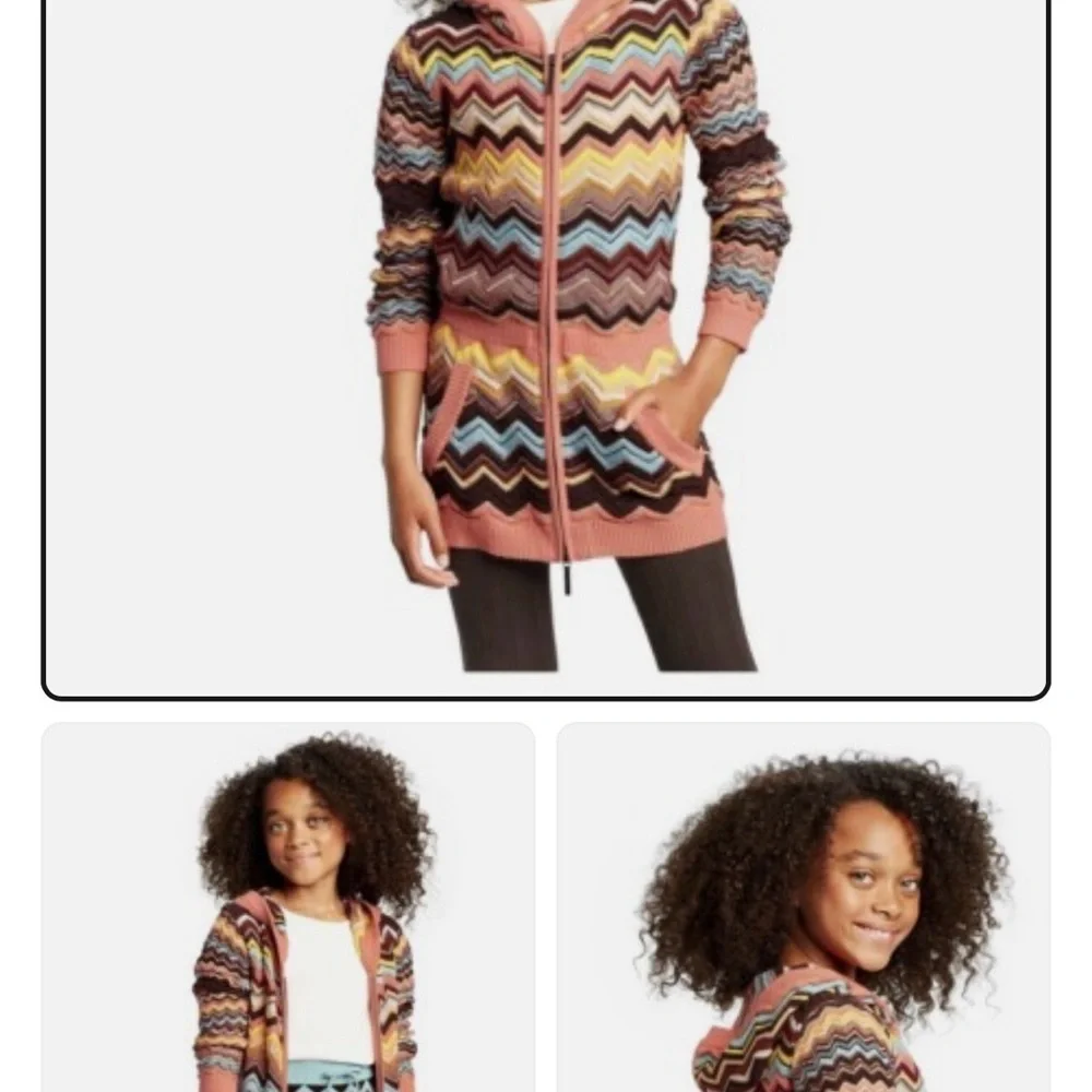 Missoni for Target Zigzag Knit Cardigan in orange and Yellow blue brown siz 12 g